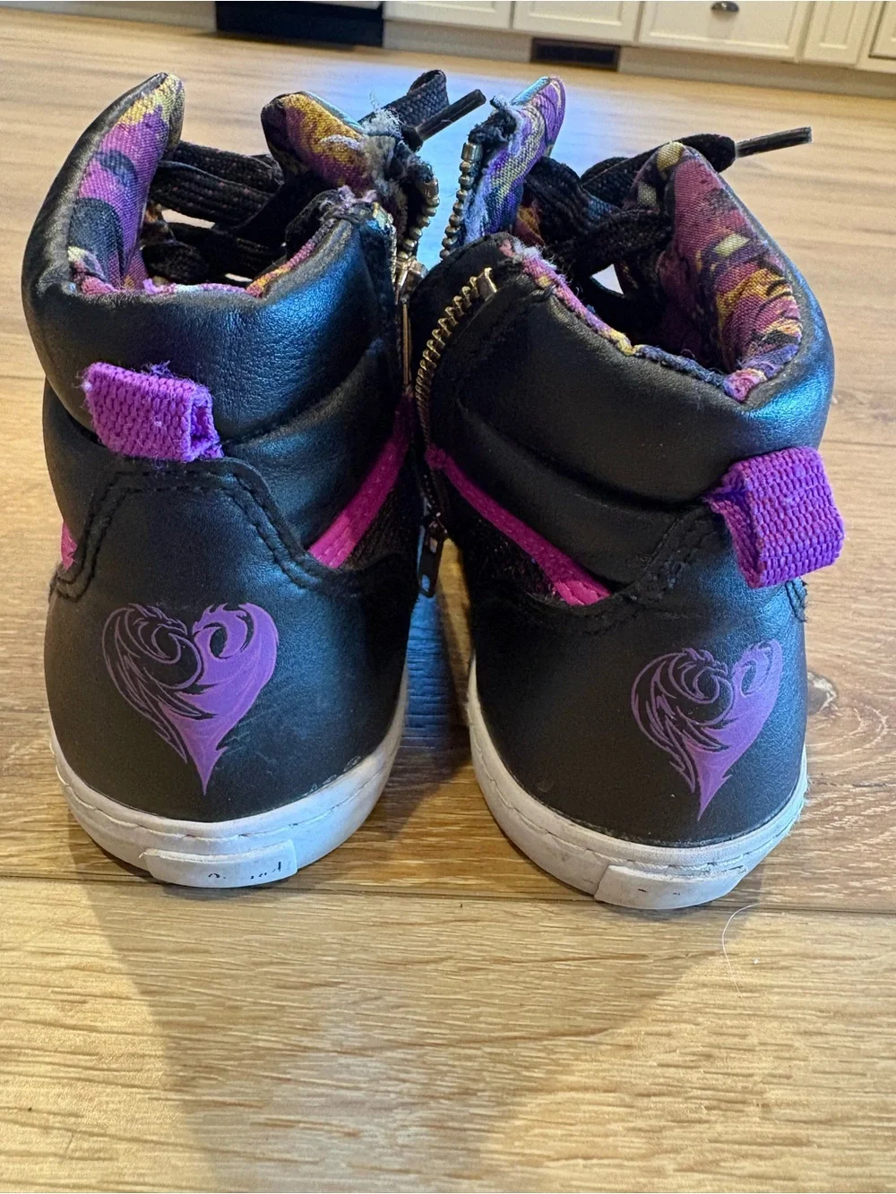 Disney Black Glitter High-Top Sneakers with Pink Trim